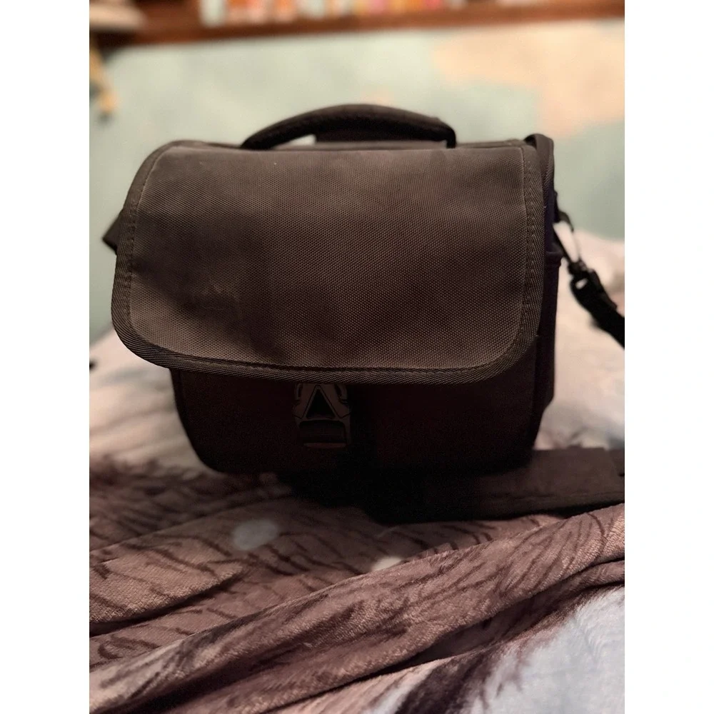 Small Black Camera Bag - All Works/No Tears - Multiple Pockets